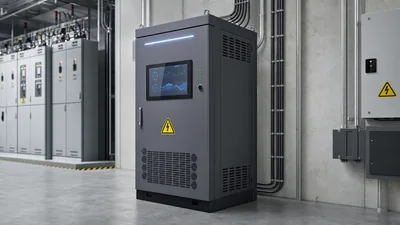 Commercial 20kWh battery storage cabinet installed with high-voltage switchgear in a power equipment room