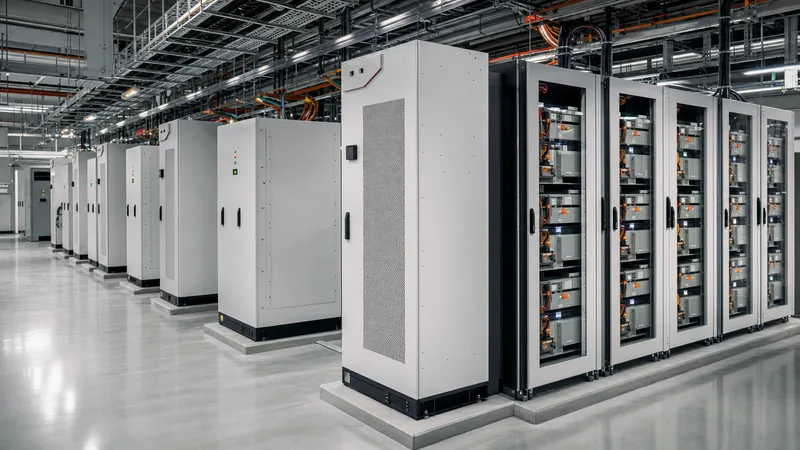Industrial ac battery backup system installed in electrical switchgear room