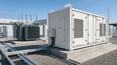 Utility-scale benefits of battery energy storage systems showing modular liquid-cooled enclosures on concrete plinths