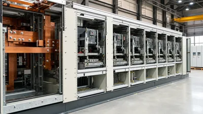 Factory-engineered custom switchgear line-up with top entry bus duct