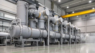 High-voltage gas insulated switchgear installed inside an industrial substation control building