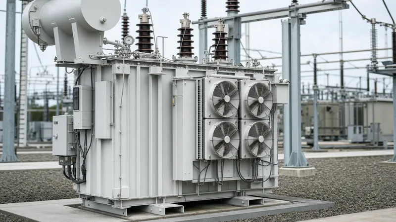 Close-up of a three-phase power transformer nameplate illustrating how are transformers rated in kVA and thermal limits