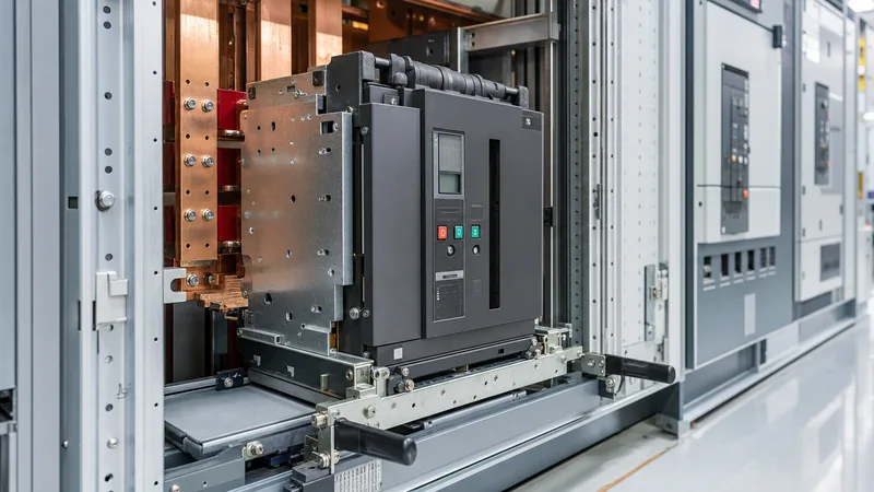 Industrial circuit breakers installed in a low-voltage switchgear cubicle