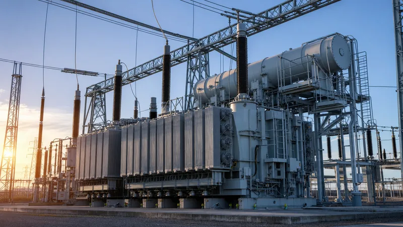 The largest power transformer installed inside an ultra-high voltage electrical transmission substation