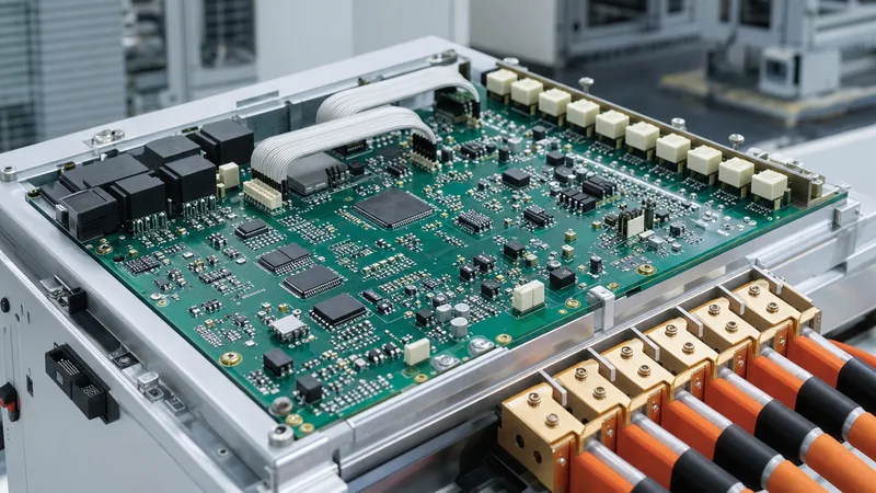 Industrial high-voltage lithium bms circuit board with integrated microcontrollers and isolation relays