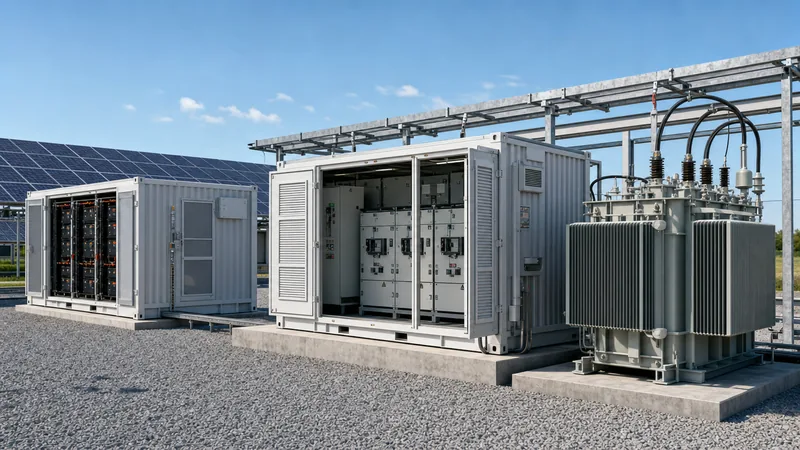 Microgrid definition engineering showcase with substation transformer, BESS, and switchgear