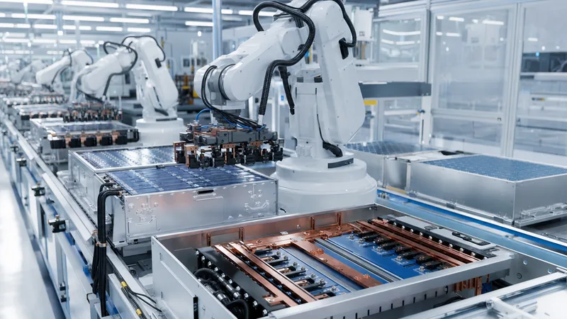 Industrial high-density nmc battery module assembly with prismatic cells and busbars
