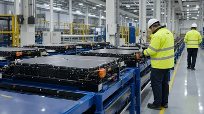Industrial facility configured to store battery modules and racks under climate controlled standards
