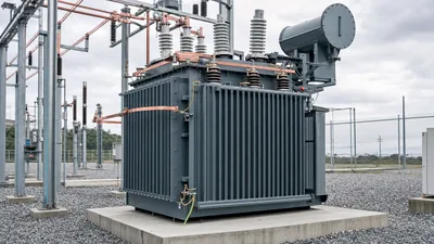 Three-phase oil-immersed transformers electricity distribution substation installation