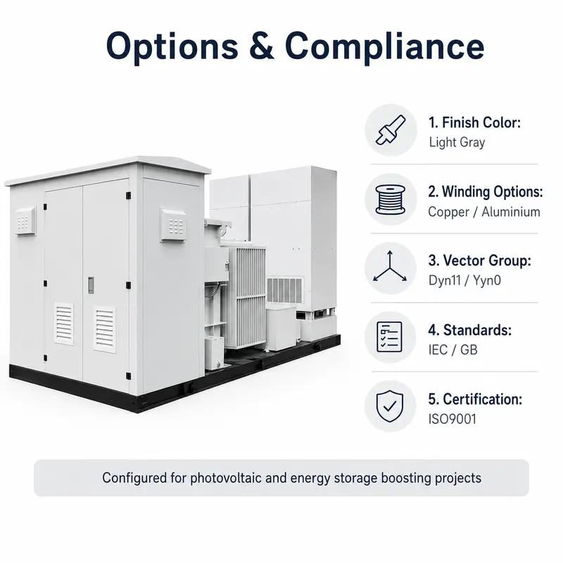 10/0.4 kV PV Inverter Boosting Box Substation (America Type) — customisation options