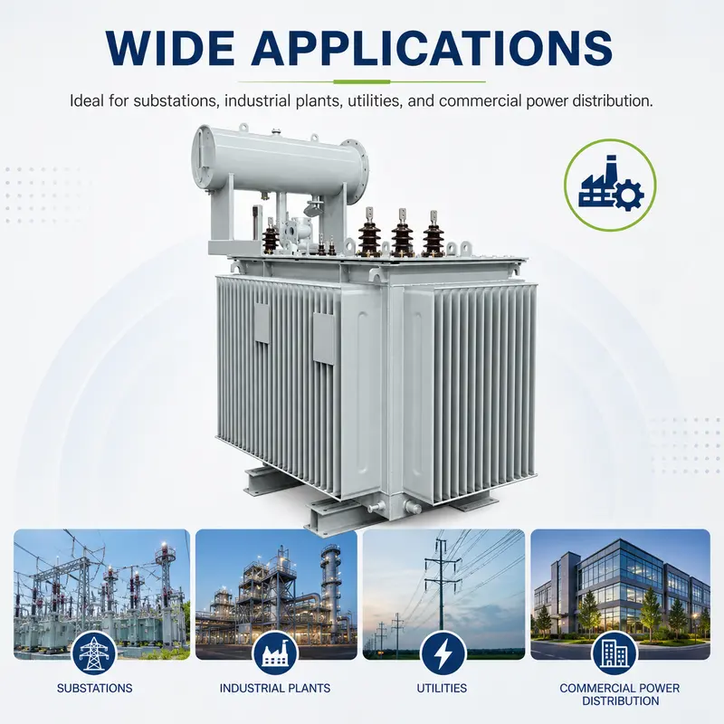 100–1600kVA 11/13.8/22/30/33kV Three-Phase Oil-Immersed Power Transformer — typical application