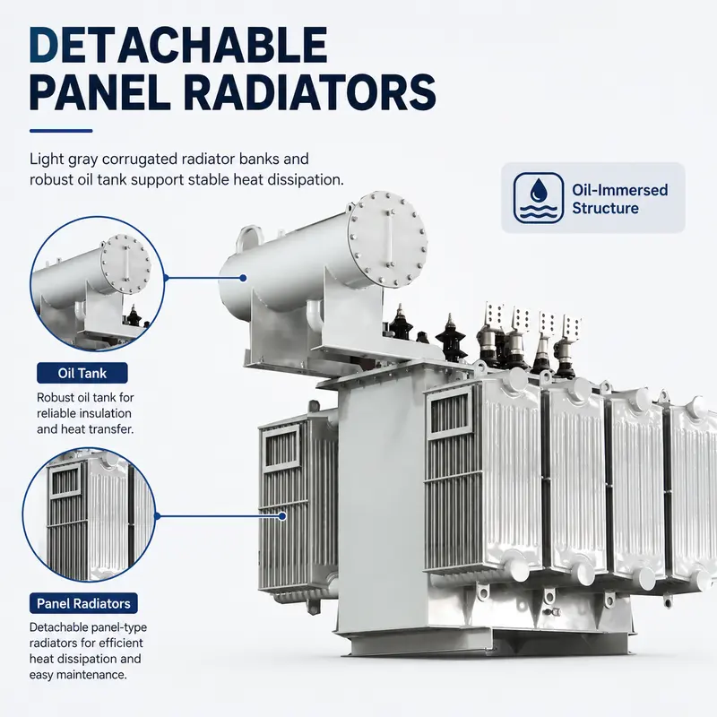 1000kVA 10kV/400V Three-Phase Oil-Immersed Step-Down Distribution Transformer — construction and materials detail