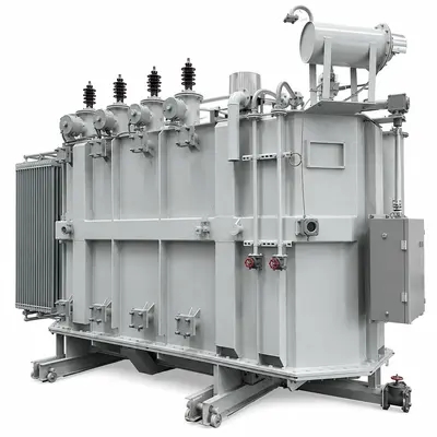 110–115 kV Three-Phase Oil-Immersed Power Transformer 20–50 MVA with OLTC — product photo on white background