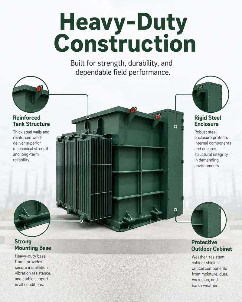 1500kVA Three-Phase Pad-Mounted Transformer (13.8kV to 400/230V, Loop Feed) — workmanship detail