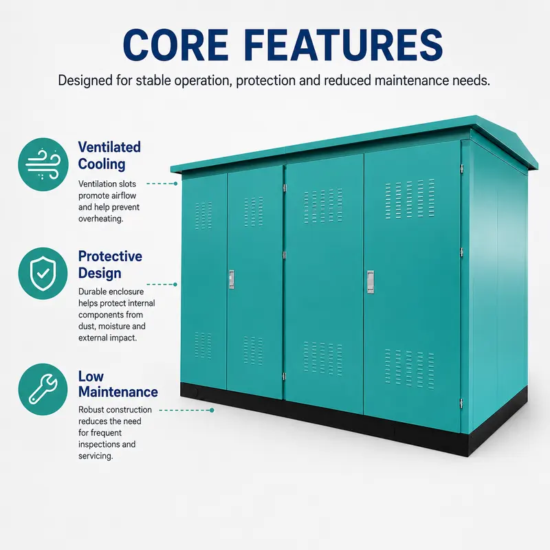 1600 kVA 12/0.4 kV Compact Box Substation — safety and protection features