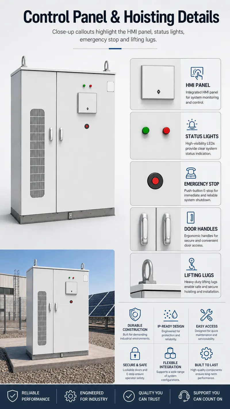 30–240kW Liquid-Cooled Integrated Solar & Industrial Energy Storage Cabinet — workmanship detail
