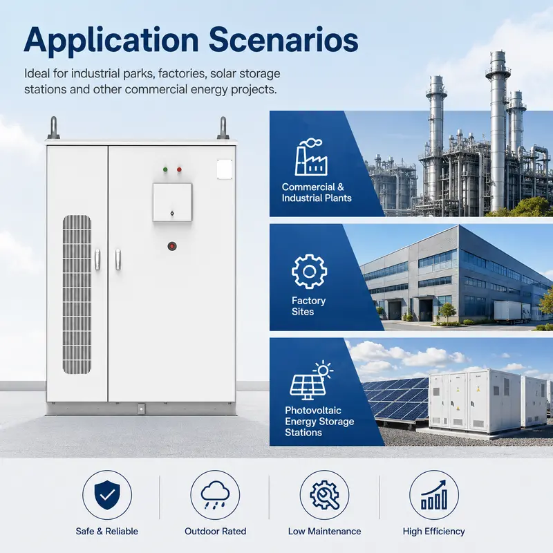 372kWh Liquid-Cooled Outdoor Cabinet — Integrated Lithium Battery Energy Storage System — typical application