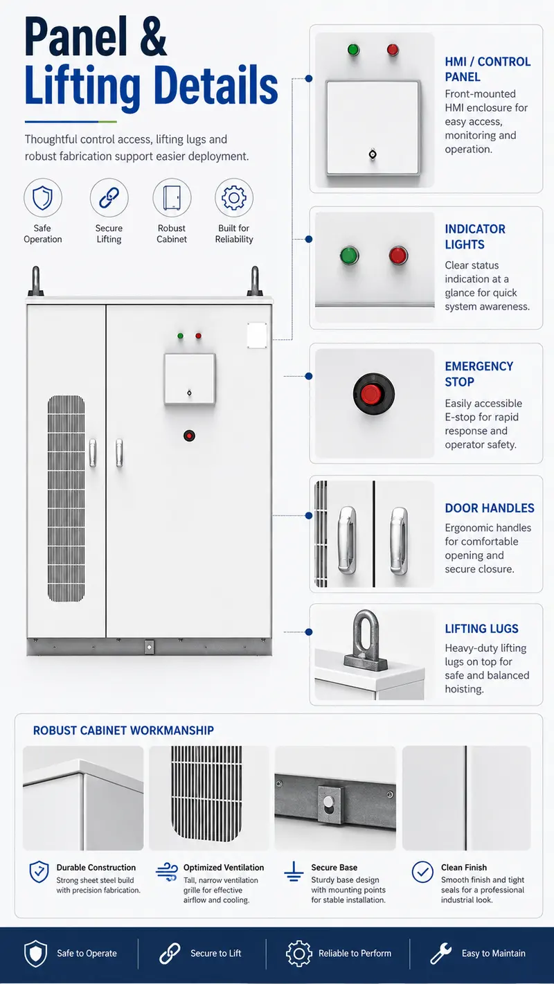 372kWh Liquid-Cooled Outdoor Cabinet — Integrated Lithium Battery Energy Storage System — workmanship detail