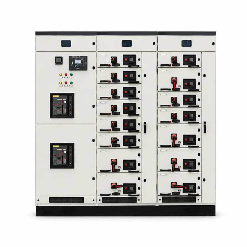 400–480V Low Voltage Power Distribution Switchgear Panel (1600A, IP65, Galvanized Steel) — product photo on white background