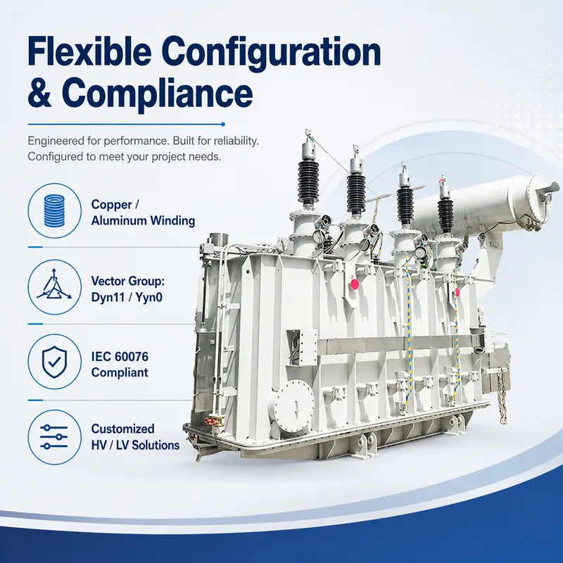 50 MVA Oil-Immersed Power Transformer 110–230 kV for Solar Power — typical application