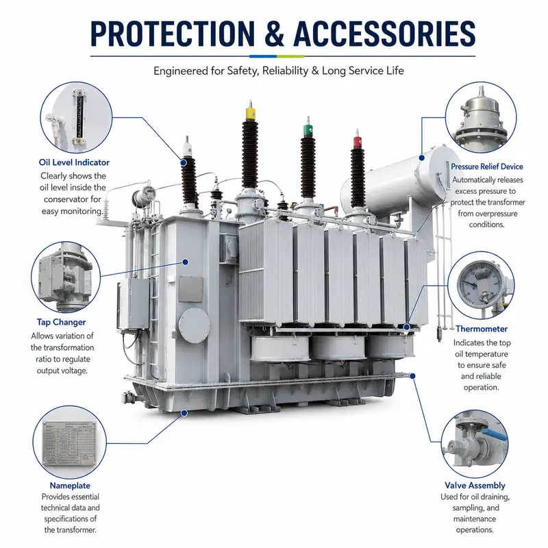 66 / 220 kV Three-Winding Oil-Immersed Substation Power Transformer — customisation options