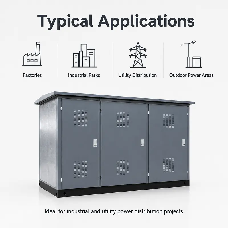 800 kVA 15/0.4 kV EEU-Standard Compact Box Substation — typical application