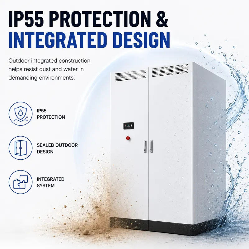 90kW / 266kWh Outdoor All-in-One Liquid-Cooled Energy Storage Cabinet — safety and protection features