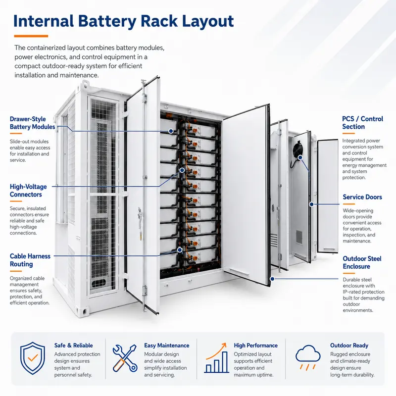 Battery-BMS-PCS Integrated LiFePO4 ESS, 500kWh–5MWh (Liquid-Cooled, IP67) — customisation options