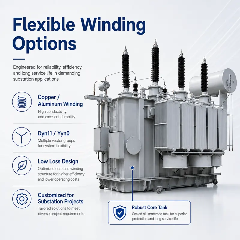IEC 60076 66 kV Three-Winding Oil-Immersed Substation Power Transformer — typical application