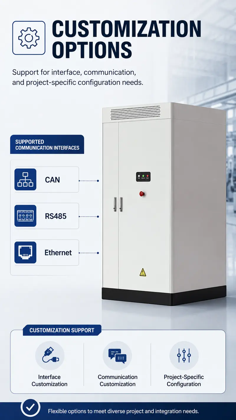 Liquid-Cooled Lithium Battery Energy Storage System — Static Diesel-Hybrid Integrated Cabinet — customisation options