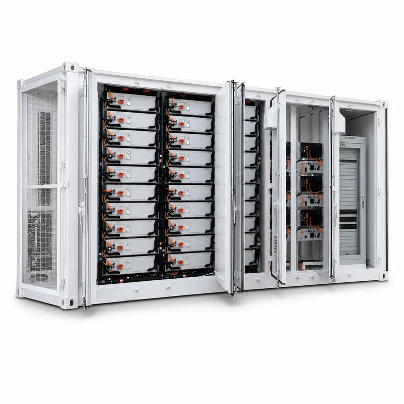 Outdoor BESS 20FT Container, 1MW / 500kWh–1000kWh (Liquid-Cooled, IP67) — product photo on white background