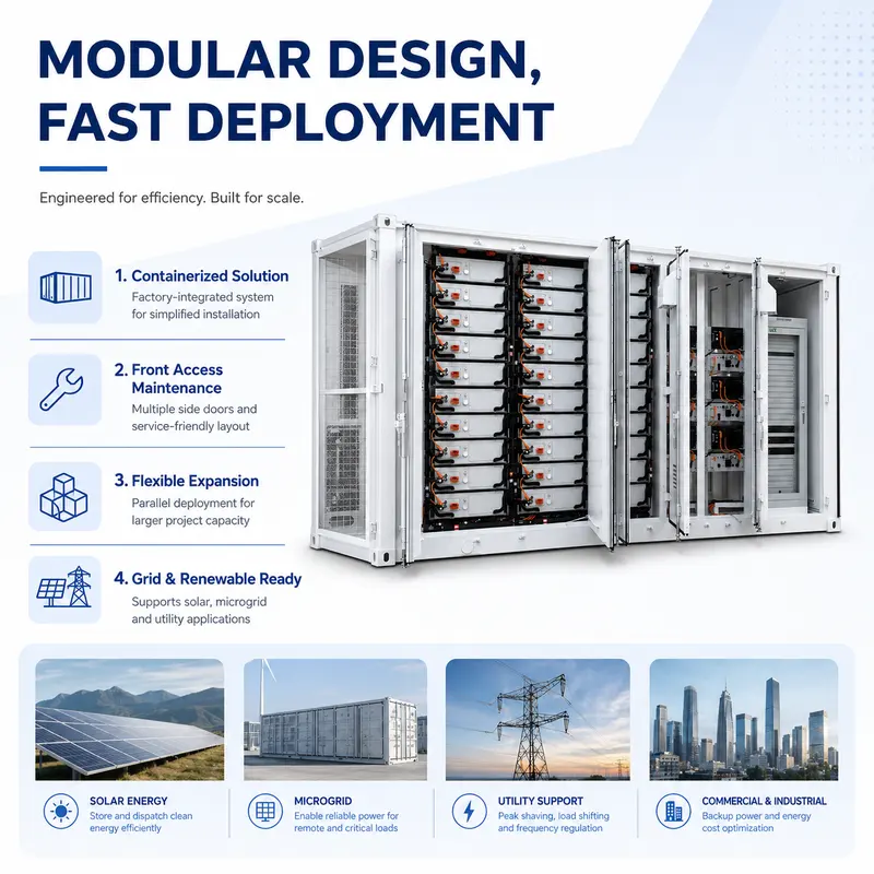 Outdoor BESS 20FT Container, 1MW / 500kWh–1000kWh (Liquid-Cooled, IP67) — construction and materials detail