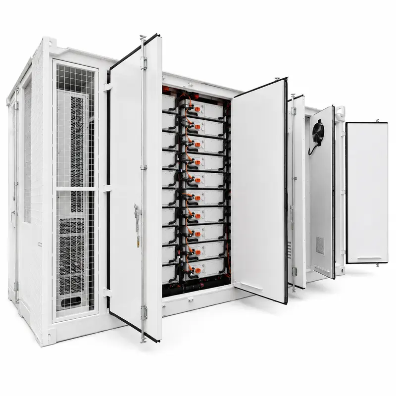 Solar Energy Storage Battery System, 500kW–1000kW / 1MWh–8MWh (Liquid-Cooled, IP67) — product photo on white background