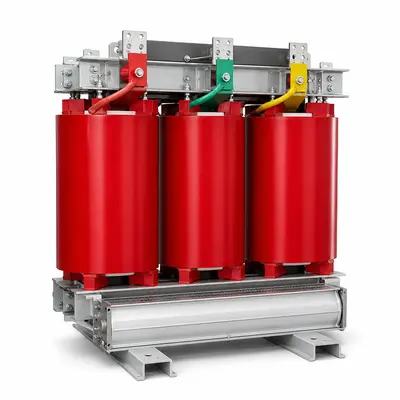 Three-Phase Cast-Resin Dry-Type Transformer — 500 kVA, 10 kV Input, 380 V — product photo on white background