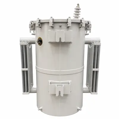 UL-Certified Single-Phase Pole-Mounted Transformer 25–333 kVA (7.2 kV) — product photo on white background
